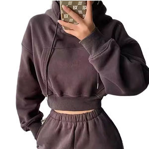 ชุดวอร์มผู้หญิงผ้าคอตตอนผ้าฟลีซชุดวอร์มสวมใส่สบายสำหรับฤดูหนาว - Product Image 4