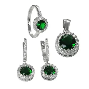 Ensemble bague et boucles d'oreilles en argent 925 avec zircon diamant or rose pour fête ou mariage, bijoux plaqués or pour femmes - Product Image 2