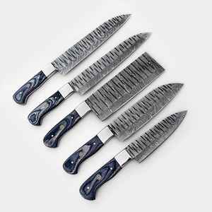 Venta al por mayor personalizado de alta calidad OEM ODM servicio hecho a mano de acero de Damasco Chef cuchillo Conjunto personalizado cocina forjado cuchillos conjuntos - Product Image 1