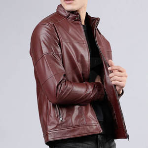 Chaqueta Bomber de cuero personalizada para hombre, temporada de primavera, logotipo frontal, a prueba de viento, impermeable, venta al por mayor, etiqueta privada disponible - Product Image 6