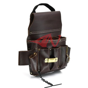 New In Luxury <b>Leather</b> Electrician <b>Tool</b> Bag Thick <b>Leather</b> With Reinforced Stitching And Storage - Product Image 3