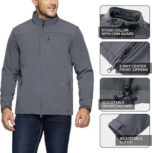 Chaqueta softshell para hombre, ligera, duradera, transpirable, impermeable, cortavientos y cálida, diseñada para senderismo, camping y trekking al aire libre. - Product Image 3