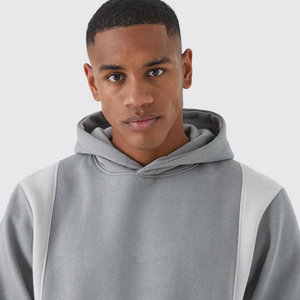 Livraison rapide, vente en gros, streetwear, sweat-shirt pour homme en coton épais, surdimensionné, à blocs de couleur, personnalisé, lavage lourd, vintage, uni - Product Image 3