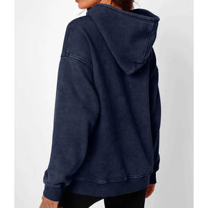 Taille personnalisée sweat à capuche délavé à l'acide femmes décontracté Streetwear figurines d'épaule tombante respirant écologique sweats à capuche tissu tricoté - Product Image 4