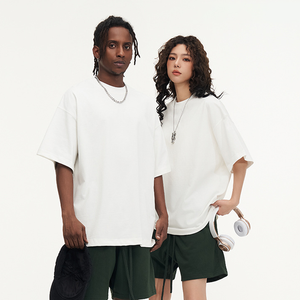 T-shirt personnalisé en coton 100% vierge, sérigraphié, haute qualité, coupe oversize, streetwear, épais, unisexe, 300 g/m² pour homme - Product Image 1