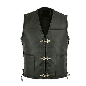 Gilet court en cuir d'hiver décontracté pour hommes, confortable et léger avec décoration à boutons, dernière conception, meilleure vente, caractéristique respirante - Product Image 4