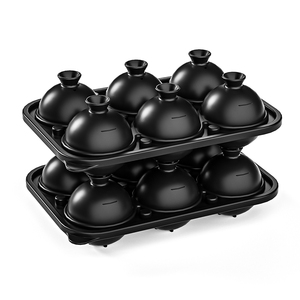 Moule à glaçons en silicone à 6 cavités, durable et facile à nettoyer, pour whisky et cocktails, diamètre 5,5 cm, avec entonnoir intégré - Product Image 1