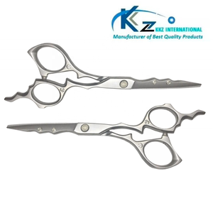 กรรไกรตัดผมมืออาชีพคุณภาพสูงสแตนเลสคมกริบสำหรับช่างตัดผมจาก KKZ International พร้อมด้ามจับยาง - Product Image 6