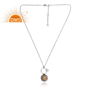 Vente chaude 925 Sterling Silver Natural Coral & Pearl Gemstone Pendentif Collier Bijoux Personnalisés Pour Les Femmes Cadeau Pour Elle - Product Image 1