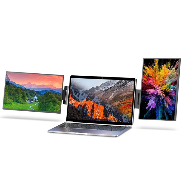16 Inch Triple Laptop Screen Extender IPS Panel Dual 1200P LCD Monitors Portable Tri Screen Monitor Laptop