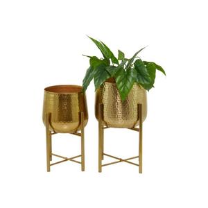 กระถางโลหะทองแดงสำหรับการตกแต่งภายในที่เรียบง่ายทันสมัยพร้อมที่จับโลหะสีดำปรับขนาดได้สำหรับความสง่างามในร่ม - Product Image 1