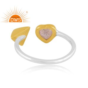 Dernières tendances bague ajustable en argent sterling fin pierre précieuse Labradorite naturelle fabricant de bijoux personnalisés - Product Image 4