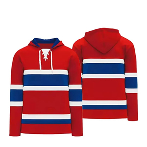Custom Made Ice Hockey Hoodie Jersey Design Sublimated Oversized Youth Pullover Hockey Hoodies With <b>Lace</b> <b>Collar</b> for Men - Product Image 5