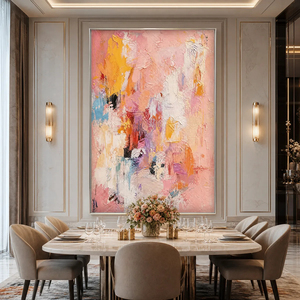 Colorful Textured Abstract Cityscape Oil Painting <b>Framed</b> <b>Canvas</b> Art Contemporary Style Hand Painted Indoor Decor - Product Image 2