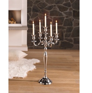 Most Selling Metal 5 Arms <b>Candelabra</b> for Home and Wedding Decoration Silver Finished Floor <b>Candelabra</b> Handicrafts - Product Image 2