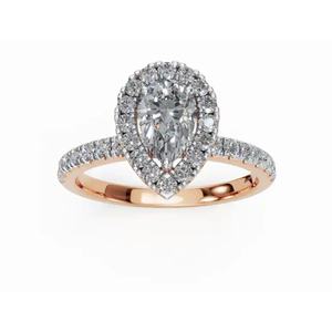 Anillo de Diamante Cultivado en Laboratorio Premium Forever Halo Pear Dreams de 1.007 Ct, Oro de 9, 14 y 18 Quilates, Proveedor Mayorista OEM - Product Image 6