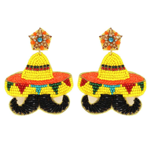 100% <b>Glass</b> Beads Beaded Embroidery Earrings For Women And <b>Girls</b> With Festival Inspired Design In Premium Quality - Product Image 3