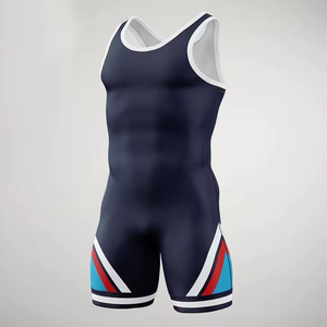 Top Selling Customizable Knitted Print Sublimation Men's Wrestling <b>Singlets</b> Digital Printing Logo Design Eco-Friendly Quick Dry - Product Image 5