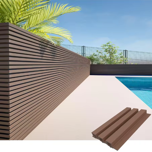 Vendita calda all'aperto impermeabile bordo del cortile wpc parete rivestita da esterno rivestimento decorativo parete parete esterna rivestimento - Product Image 5