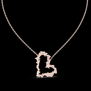 สร้อยคอจี้เพชรรูปหัวใจโรแมนติก18K สร้อยคอโรสโกลด์สำหรับผู้หญิงสร้อยคอสไตล์ - Product Image 5