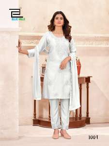 Pantalón Kurta de rayón étnico tradicional de moda con traje festivo Nazneen Dupatta para mujer fiesta estilo tradicional adulto - Product Image 3