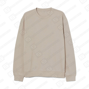 Sudadera Unisex Personalizable de Algodón Grueso Beige con Cuello Redondo, Diseño de Logotipo Frontal con Pedrería para Regalos Promocionales de Invierno - Product Image 1