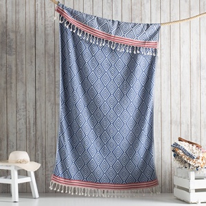 ผ้าขนหนูชายหาดลายเพชรแบบตุรกีทันสมัย ขนาด 35x70 นิ้ว - Product Image 1