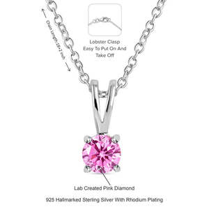 Collar de circonita cúbica rosa de 0,50 quilates para mujer, accesorio de moda de Plata de Ley 925 pura SSP671PK - Product Image 5