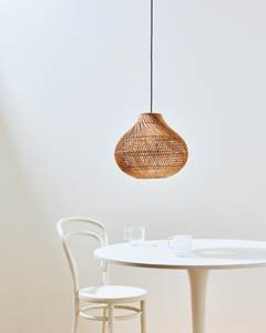 Abat-jour en rotin Globe Abat-jour suspendu en osier fait à la main Silhouette arrondie Accent décoratif de plafond pour intérieur moderne - Product Image 3