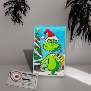 Tuiles magnétiques pour cils en acrylique en forme de cœur, avec logo personnalisé, écologiques, de haute qualité, motif Grinch de Noël, diamant floral - Product Image 3