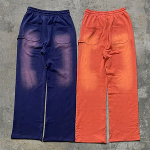 Hombres logotipo personalizado hombres apilados Joggers con bolsillo Streetwear hombres pantalones de chándal Flare apilados pantalones de chándal - Product Image 2