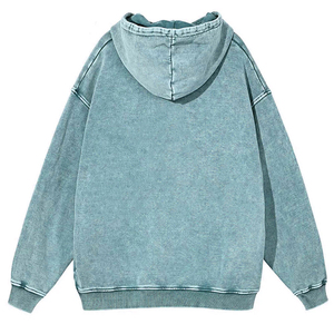 Wholesale Men's <b>Trendy</b> Acid Wash Oversized Pullover Sweatshirt 100% Cotton Winter Streetwear Urban Vintage <b>Hoodie</b> - Product Image 2