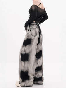 Pantalones Vaqueros de Mujer, Diseño Retro Americano, Cintura Media, Corte Holgado y Ancho, Estilo Casual, 2026 - Product Image 2