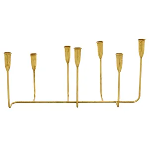 Nuevo soporte de vela dorado de Metal Vintage creativo de lujo ligero europeo para decoración del hogar - Product Image 1