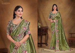 Dernière tendance de dressage Belle robe attachée Saree Blouse avec broderie Fabricant de travaux d'Inde au taux de vente total - Product Image 3
