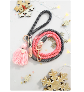 Christmas <b>Leash</b> <b>Pet</b> Supplies Accessory Customized Colored Cotton Rope Handmade Dog <b>Leash</b> <b>Pet</b> <b>Leash</b> Set - Product Image 2