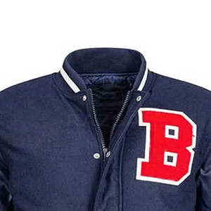 Veste Letterman à manches en cuir de couleur unie pour hommes, nouveau design, respirant, séchage rapide, Streetwear chaud personnalisable, col montant pour - Product Image 4