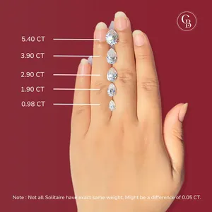 แหวนทอง 18K ประดับเพชรโมอิสซาไนต์ทรงหยดน้ำ ดีไซน์หรูหราและสง่างาม - Product Image 2