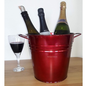 Seau à glace galvanisé au design étonnant avec poignée en corde pour bar de table et refroidisseur de vin de fête Seau à glace à champagne - Product Image 4