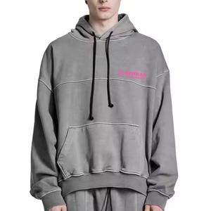 Sweat à capuche pour homme de haute qualité, 100% coton molletonné/éponge française, nouvelle mode d'hiver, impression 3D en relief sur le devant, logo personnalisé, séchage rapide - Product Image 5