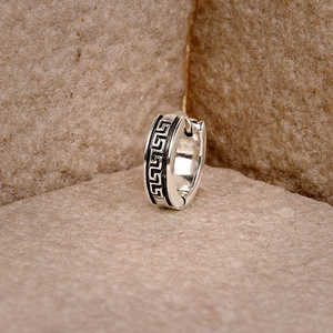 ออกซิไดซ์ต่างหูห่วงเรขาคณิตที่ทันสมัยชุบทองพร้อมไข่มุกเพชรสำหรับงานแต่งงานงานหมั้นหรือของขวัญสำหรับเขา - Product Image 6