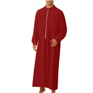 Thobe ethnique musulman brodé pour hommes, à manches longues, style marocain, arabe, Dubaï, islamique, respirant - Product Image 6