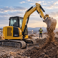 Mini-excavatrice d'occasion modèle 2025, 5600 kg, télécommande sans fil, pelle compacte en stock