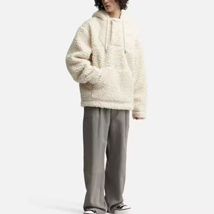 Sweat à capuche d'hiver doublé en sherpa de qualité supérieure, 100% coton, doublure en polaire, broderie personnalisable, 2026 - Product Image 5