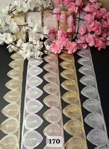 Dentelles fantaisie de luxe faites sur mesure avec des paillettes pour les bordures et les garnitures sur les vêtements et la décoration intérieure, utilisation de revente - Product Image 6