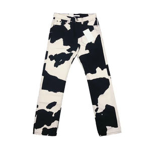 Service OEM ODM Pantalon en cuir de vachette non tissé pour homme, taille basse, coupe droite, fermeture boutonnée, style urbain, produit phare du fabricant - Product Image 1