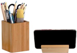 Mangowood Wooden <b>Pen</b> Holder Cup and Desk Business Card Holder Stand for Office Home School 2 Packs Stand <b>Multi</b> Purpose Use - Product Image 6