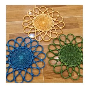 Durable Natural Rattan Plate And Woven Rattan <b>Placemat</b> For Dining Table Coaster Bread Fruit And Tea Serving - Product Image 1