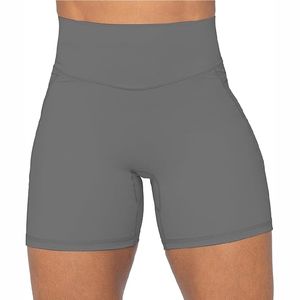 Respirant haute élastique Yoga Shorts sans couture sport Leggings taille haute taille basse Gym Fitness court motif solide - Product Image 3
