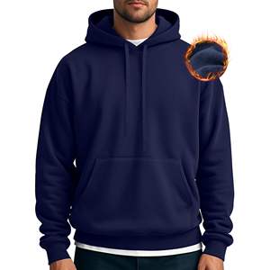 Sudadera de mezcla de algodón básica con logotipo bordado personalizado Sudadera con capucha de gran tamaño ropa de calle moda de invierno sudaderas con capucha personalizadas para hombre - Product Image 1
